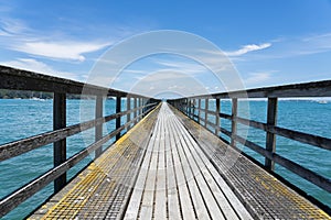 Long leading lines of never ending jetty on Motuihe Island