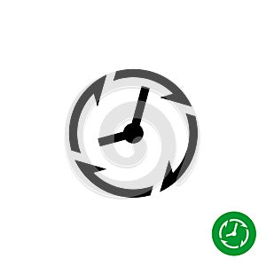 Long lifetime period icon. Timer with arrows.