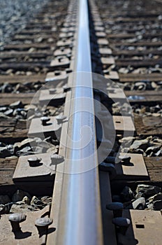 The long line of the railroad track