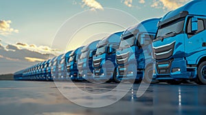 The Long Line of Trucks.AI generated image