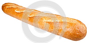 Long loaf. French bread isolated on the white background