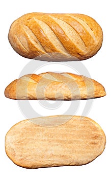 Long loaf isolated on a white background