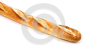 Long loaf isolated on white background