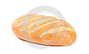 Long loaf stick (white bread) isolated on white