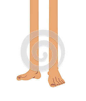 Long men legs isolated. Human pins. feet
