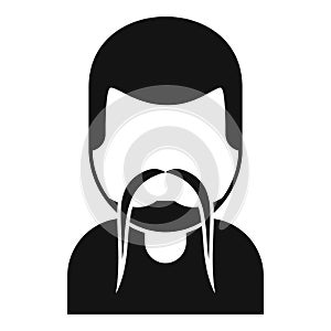 Long mustache beard icon simple vector. Man style