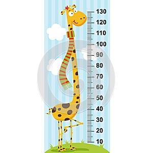 Long neck giraffe height measure