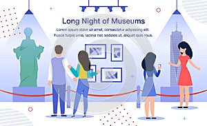 Long Night of Museums Flat Vector promo Banner photo