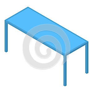 Long office table icon, isometric style