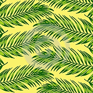 Long palm leaves pttern simple, pastel colors