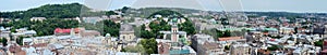 Long panorama of Lvov (Lemberg) old town,Western Ukraine