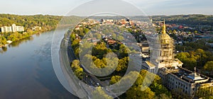 Long Panoramic View Charleston West Virginia Capitol City