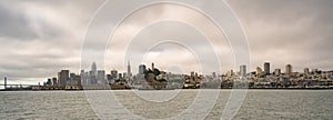 Long Panoramic View San Francisco Fishermans Wharf City Skyline