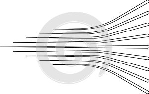 long parallel lines irradiated with difference thickness