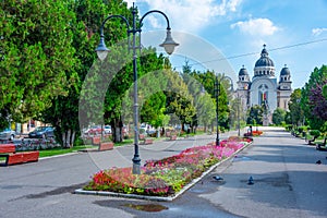 Long park in the center of Targu Mures in Romania