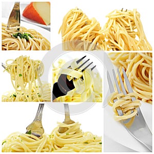 Long pasta collage photo