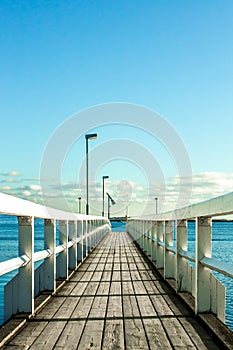 Long pier towards the ocean