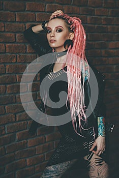 Long pink dreadlocks