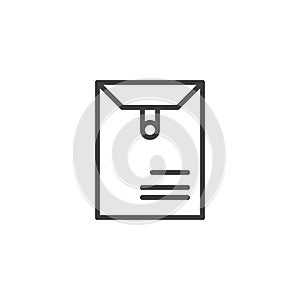 Long postal envelope outline icon