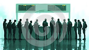 Long Queue at Service Counter