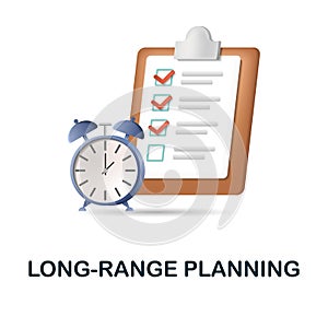 Long-Range Planning icon. 3d illustration from content marketing collection. Creative Long-Range Planning 3d icon for