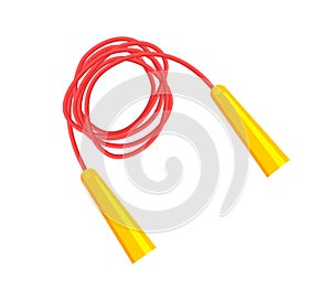 Long Red Jump Rope with Bright Yellow Handles