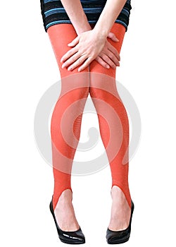 long red pantyhose woman legs