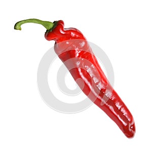 Long red pepper isolated on white
