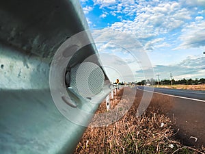 Long road when looking forward sign indicating driver to know the path ahead.