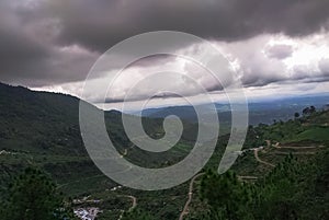 Long roads from mountain top in Dharamshala