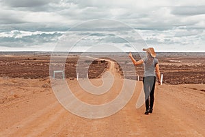 Long roads to nowhere with dried up lakes