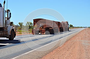 Long Roadtrain truck in Australia