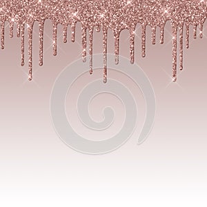 Long Rose Gold Dripping Glitter Page Templates