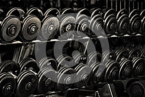 Row of Hand Barbells photo