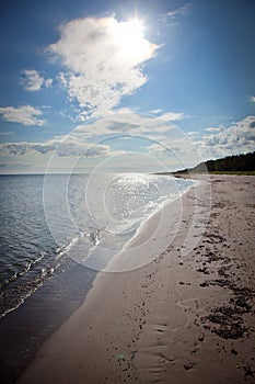 Long sand beach on the island of faro in sweden