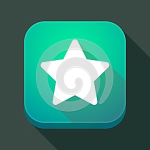 Long shadow app icon with a star