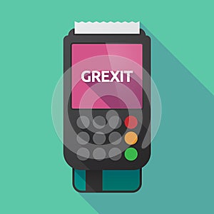 Long shadow dataphone with the text GREXIT