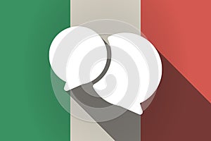 Long shadow Italy flag with comic balloons