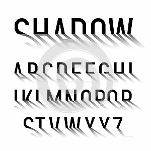 Long shadow style typeface