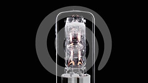 Long shaped halogen lamp blinks, with zooming video