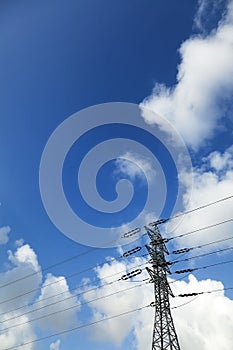 Electricity Pylon & Cloudy Sky