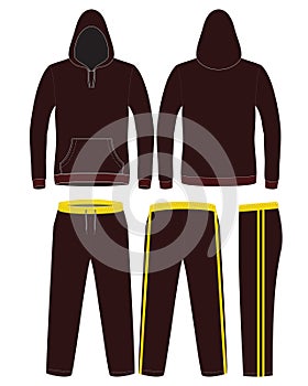 Long Sleeve Hoodie and pant template Custom Design illustrations mock up