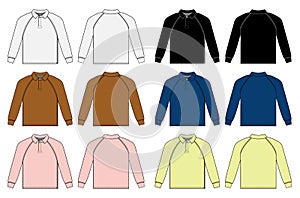 Long-sleeve polo shirt , jersey shirt / color variations