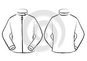 Vector jacket template isolated on line art