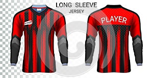 Long sleeve soccer jerseys, T-Shirt sport mockup template.