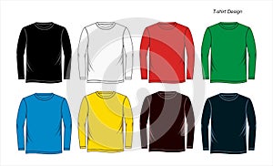 Long sleeve T-shirt Template blank, vector