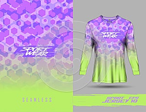 Long sleeve t shirt template for extreme sports grunge background racing jersey design soccer jersey