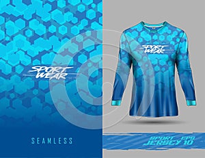 Long sleeve t shirt template for extreme sports grunge background racing jersey design soccer jersey