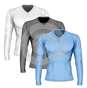 Long-sleeve t-shirt with v-neck