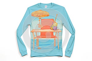 long sleeve upf swimwear laid on a pool lounge chair